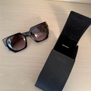 Prada Tortoise and Black Sunglasses with Case